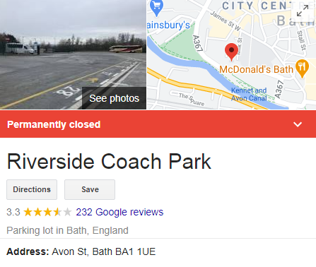 Coach Parking In Central Bath Closes